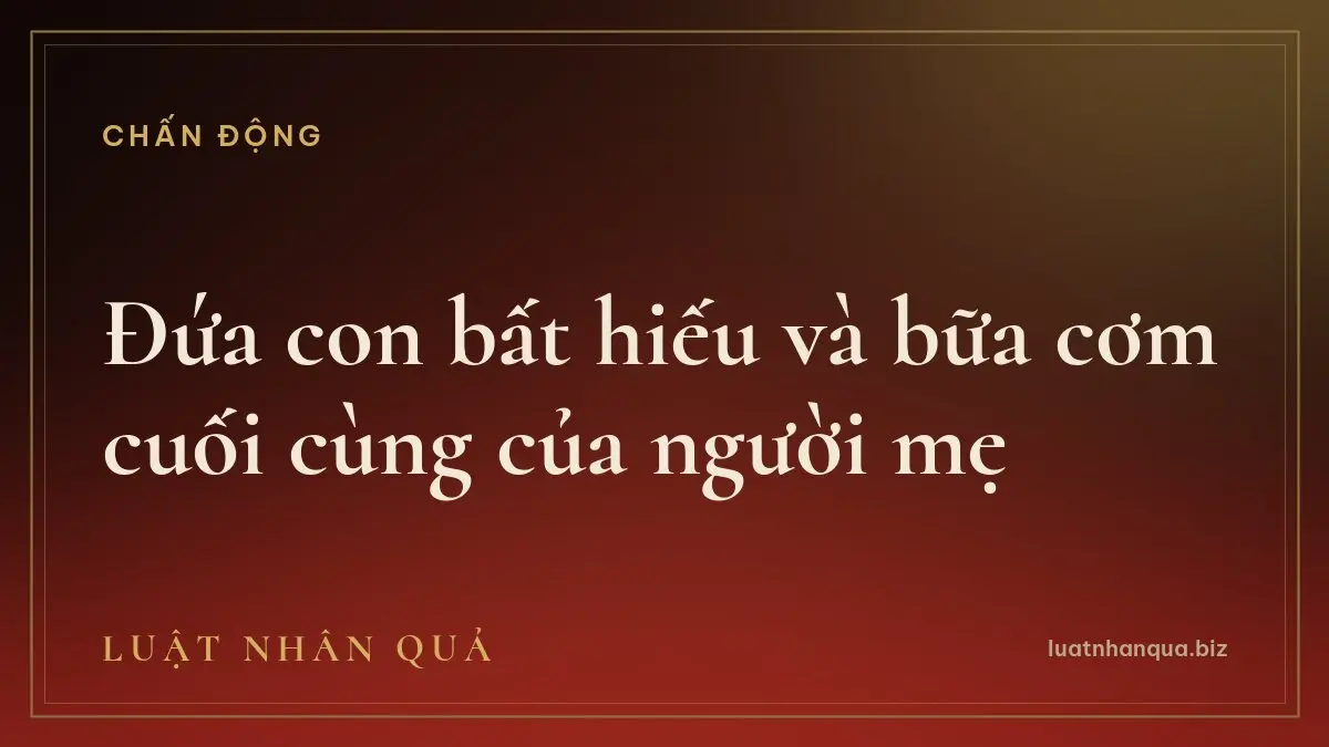 Đứa con bất hiếu và bữa cơm cuối cùng của người mẹ